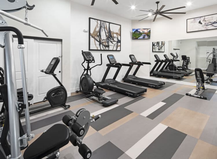 Fitness center with cardio equipment at The Quinn in Las Vegas, Nevada