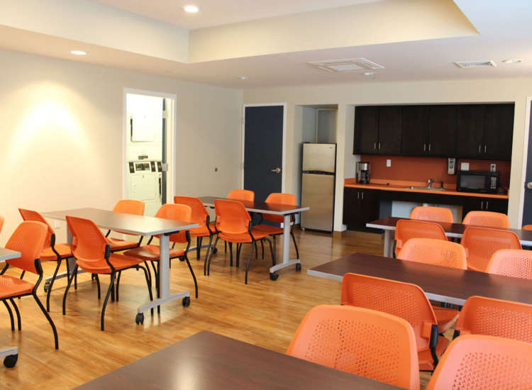 Community cafeteria at 75 Amory in Boston, Massachusetts