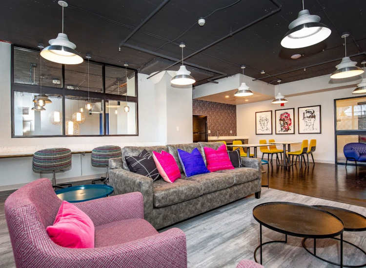 Vibrant community space for the residents at 98 Essex in Haverhill, Massachusetts