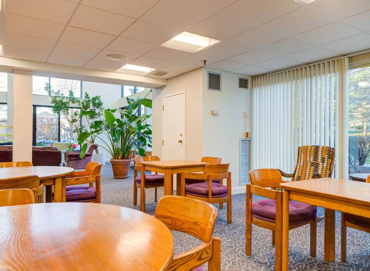 Community room at Clark House in Amherst, Massachusetts, 