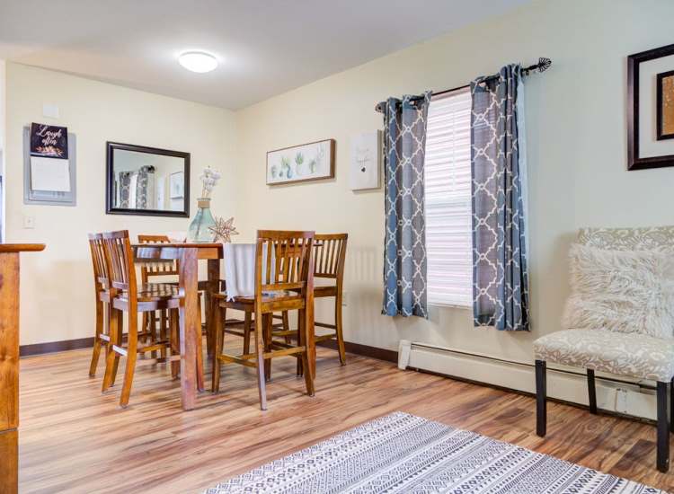 Interior with vinyl plank flooring at Lowell Belvidere Apartments in Lowell, Massachusetts