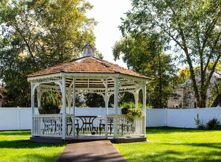 Outdoor patio at Peter Sanborn Reading in Reading,Massachusetts