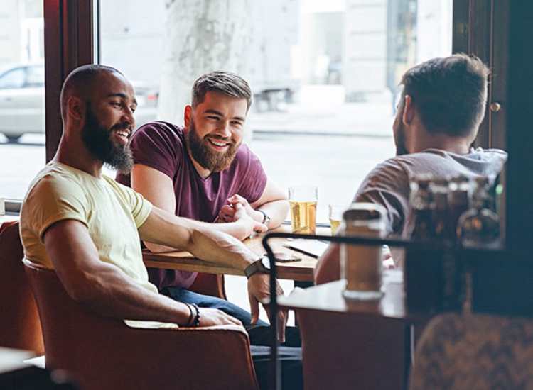 Group of residents at a cafe near Prospect Estates in Webster​,Massachusetts