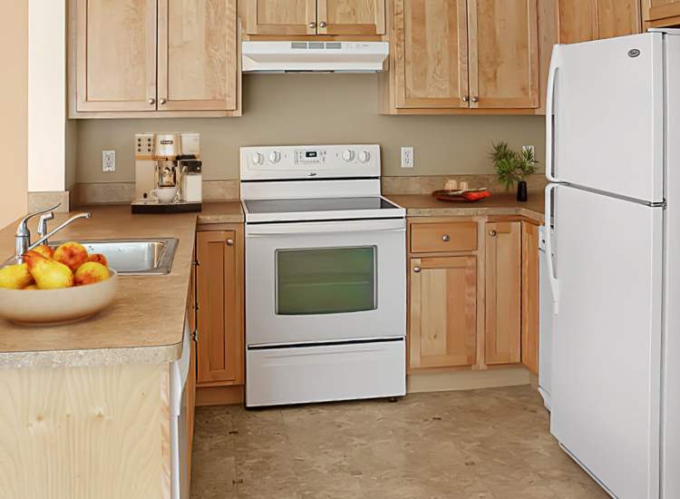Fully equipped kitchen at Residences at the Groves in Middleborough,Massachusetts
