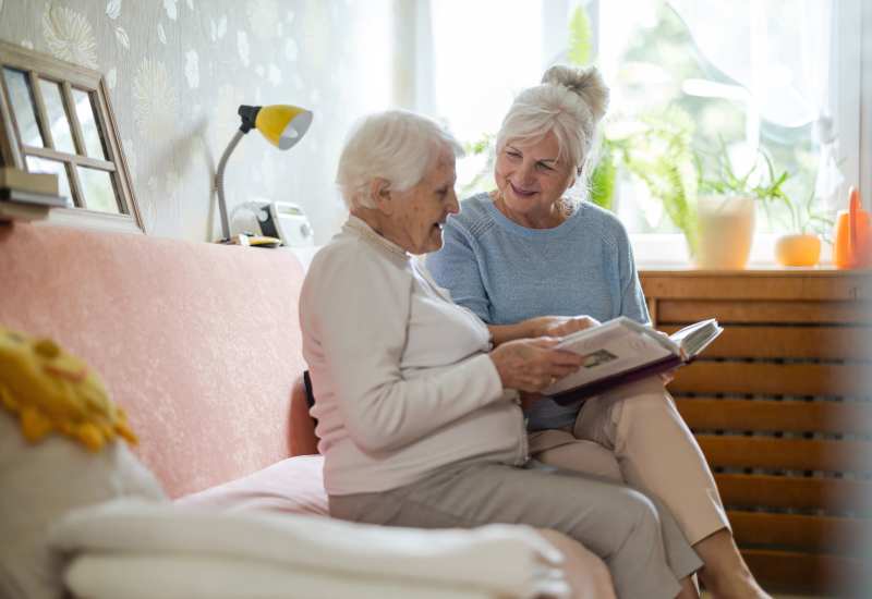 Resident and caretaker at Pines of Newmarket in Newmarket, New Hampshire