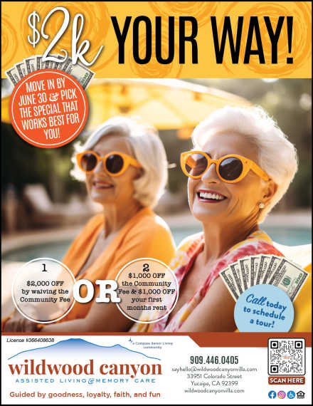 Hot summer special flyers at Wildwood Canyon Villa Assisted Living and Memory Care