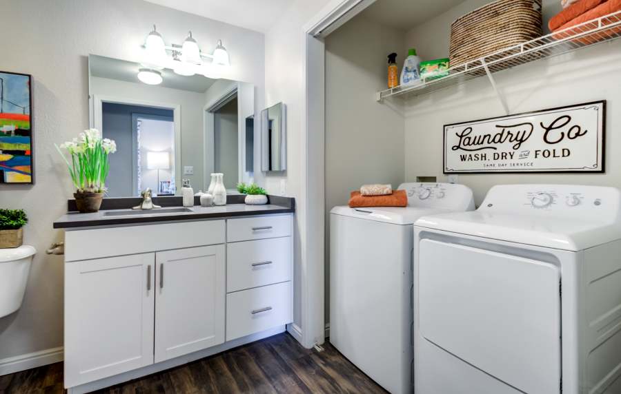 Washer and dryer at Irving Schoolhouse Apartments in Salt Lake City, Utah