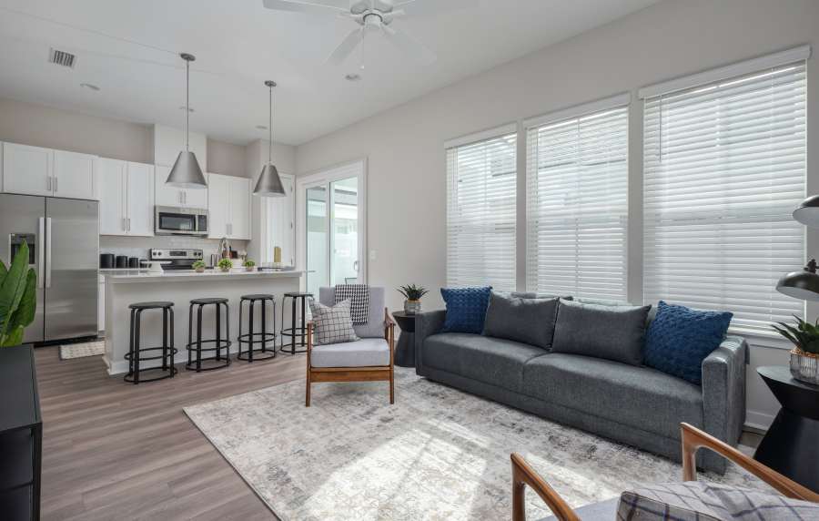 Living room at Cottage Street at eTown in Jacksonville, Florida