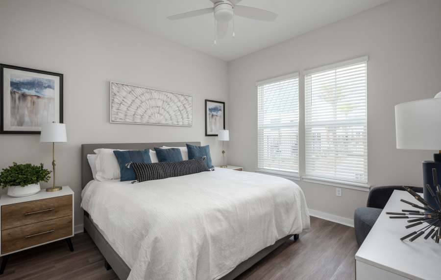 Cozy bedroom at Cottage Street at eTown in Jacksonville, Florida