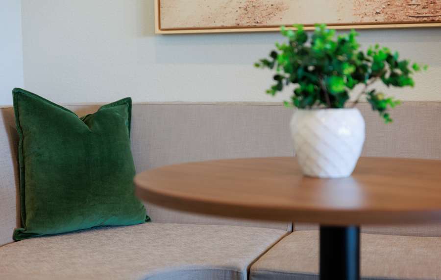 Indoor community area at The Janson in Del Valle, 