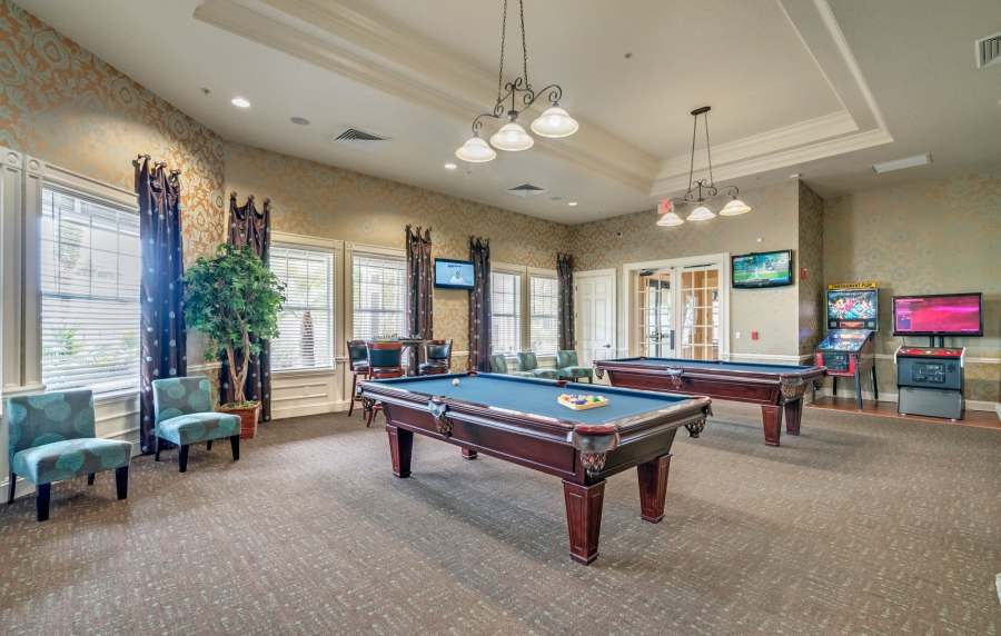 Pool tables at Victoria Park Apartments in Davenport,Florida