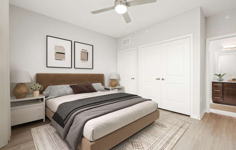 Cozy bedroom at Emerald Place in Lancaster, Ohio