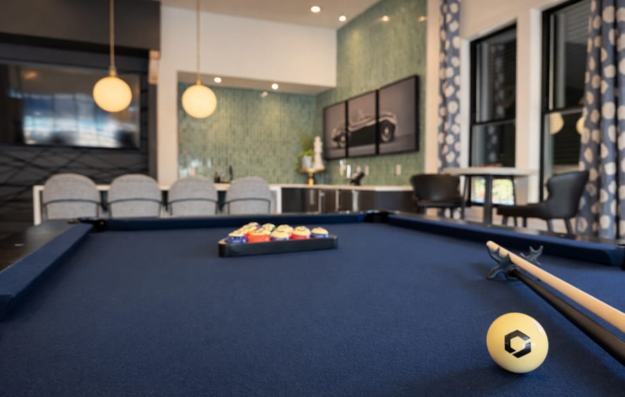 Pool table at Cypress Point in Mooresville, North Carolina.