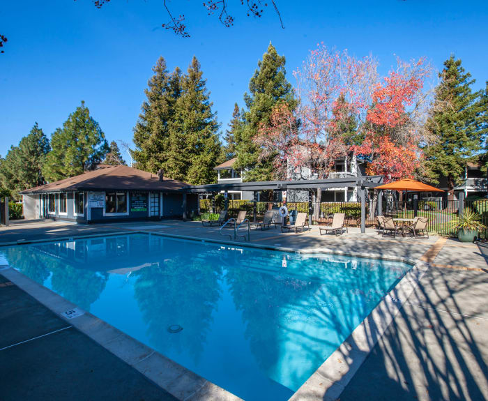 The pretty pool at Avery Park Apartments in Fairfield, California