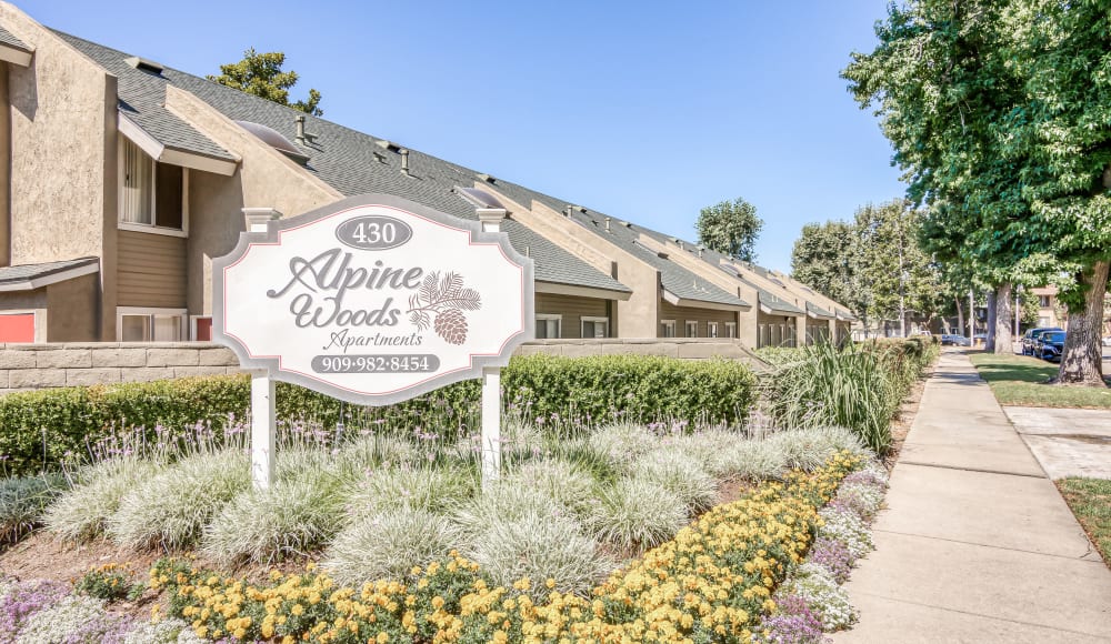 Entrance into an apartment  at Alpine Woods Apartments in Upland, California