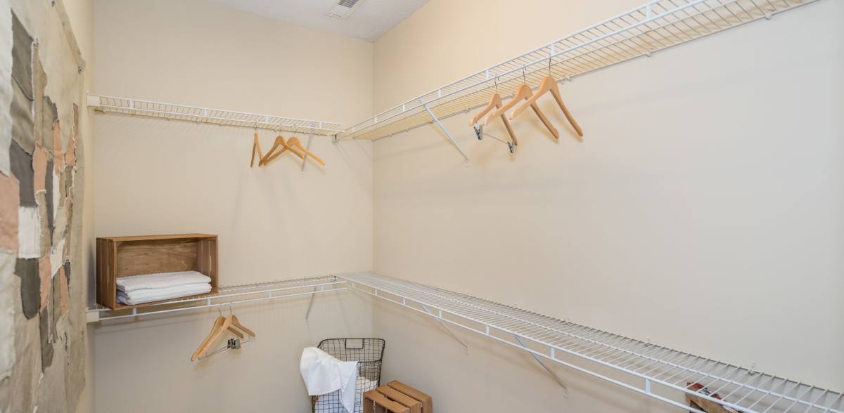 Walk-in closets at Meridian Parkside, Newport News, Virginia