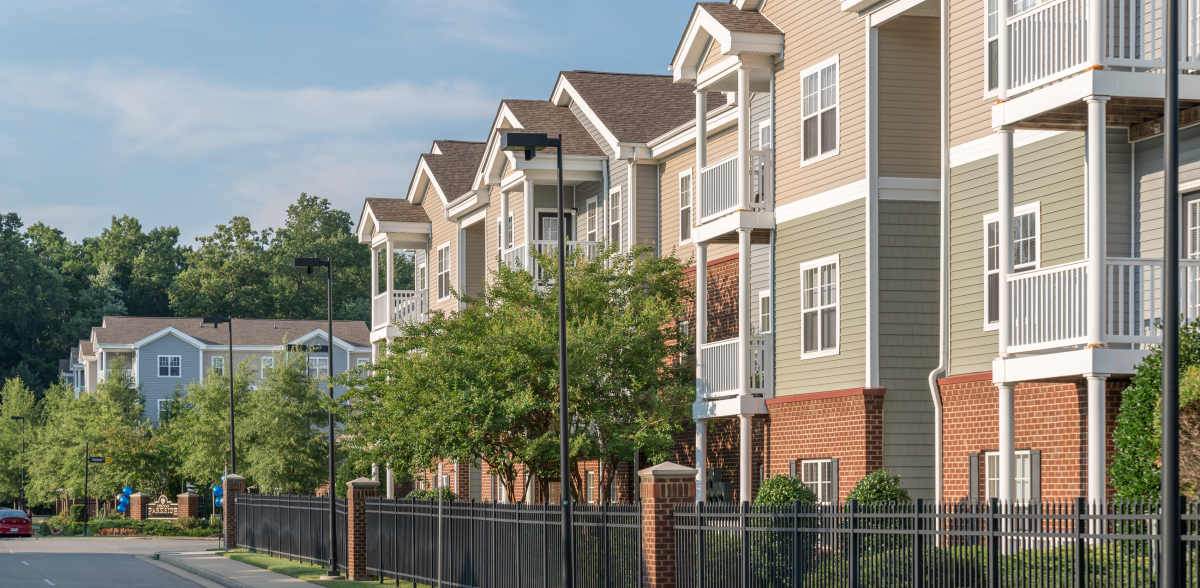 Patios and balconies seen at Meridian Parkside, Newport News, Virginia