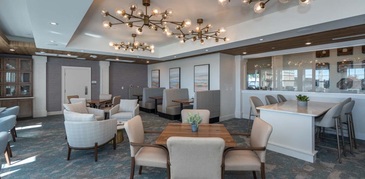 Cozy clubhouse lounge area at Acclaim at the Hill, Fredericksburg, Virginia