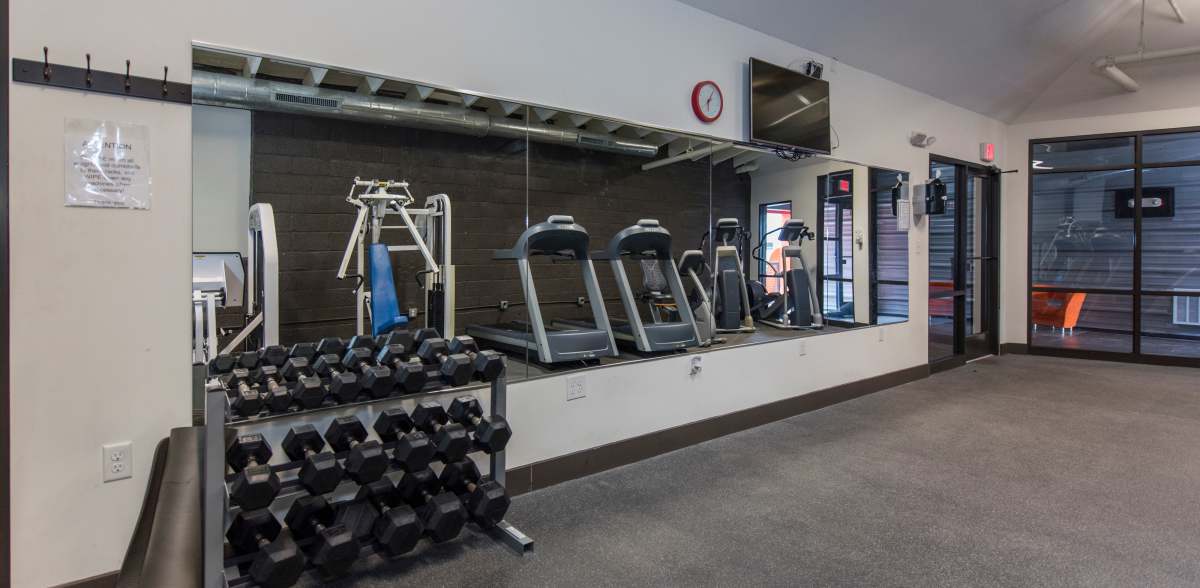 Fitness center with full equipments at Scotts Edge in Richmond, Virginia