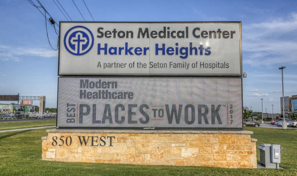 Medical Center signage near Stone Creek Apartments