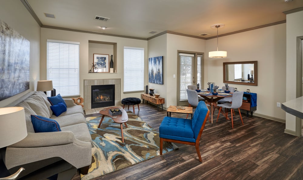 Model living room at Gateway Park Apartments in Denver