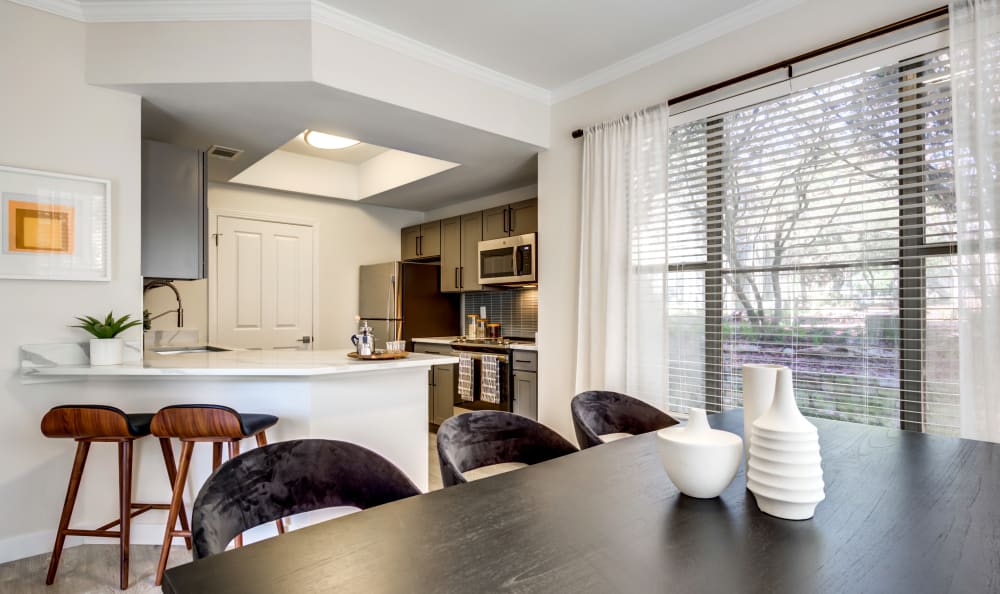 Urban modern living room at Riata Austin in Austin, Texas