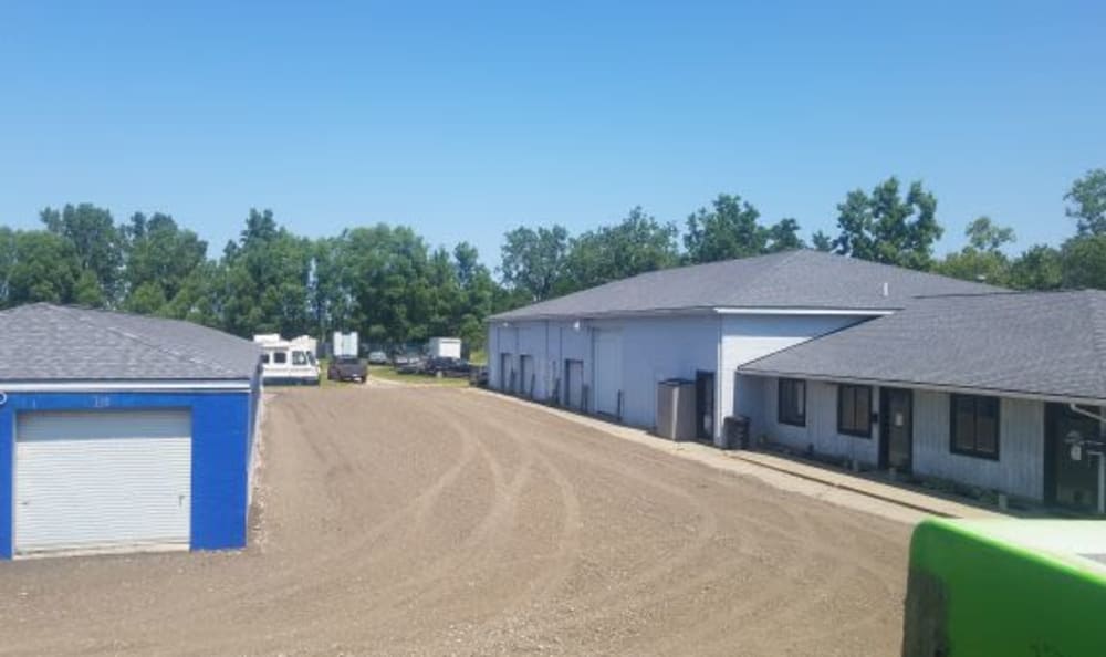 The office and entrance to Northwest Mini Storage in Flushing, Michigan