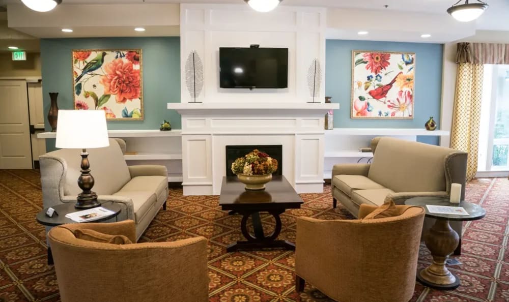 Lobby seating area at Pinnacle Place Memory Care in Little Rock, Arkansas