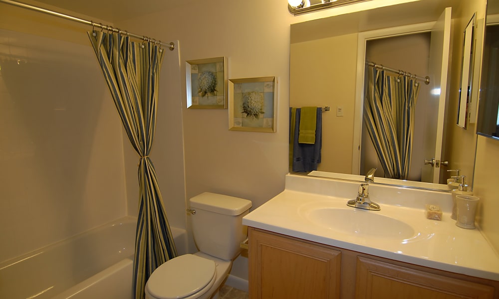 Apartments with nice bathrooms at Harbor Place Apartment Homes 