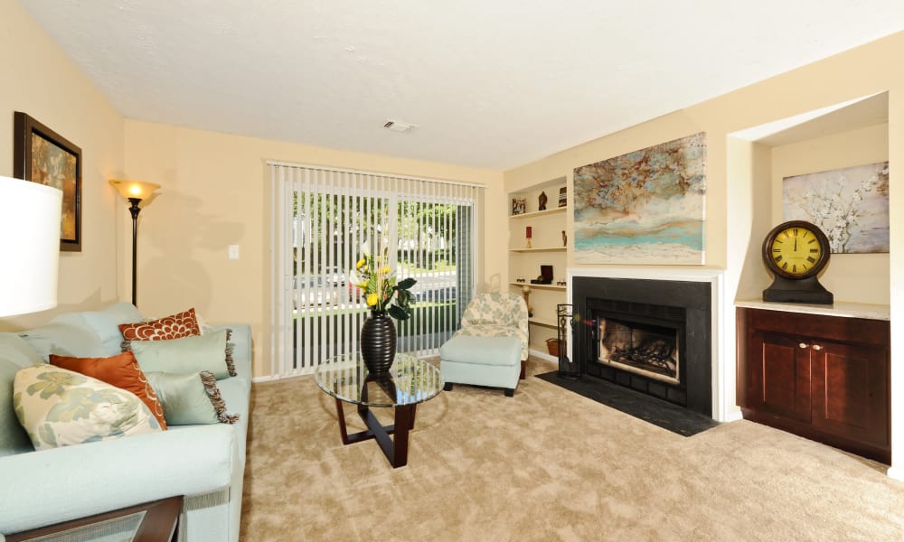 Chase Lea Apartment Homes offers a naturally well-lit living room in Owings Mills, MD