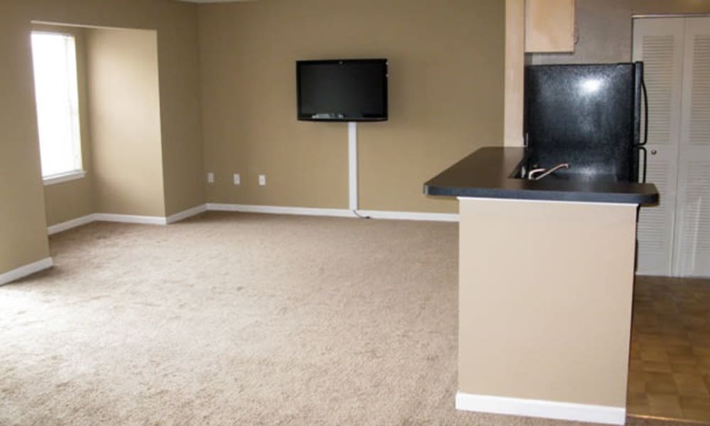 Greens at Cross Court offers a spacious living room eith TV in Easton, Maryland