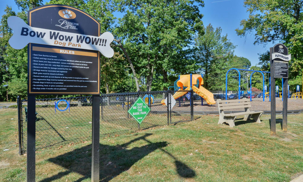 Dog park at Lexington House Apartment Homes in Cherry Hill, New Jersey