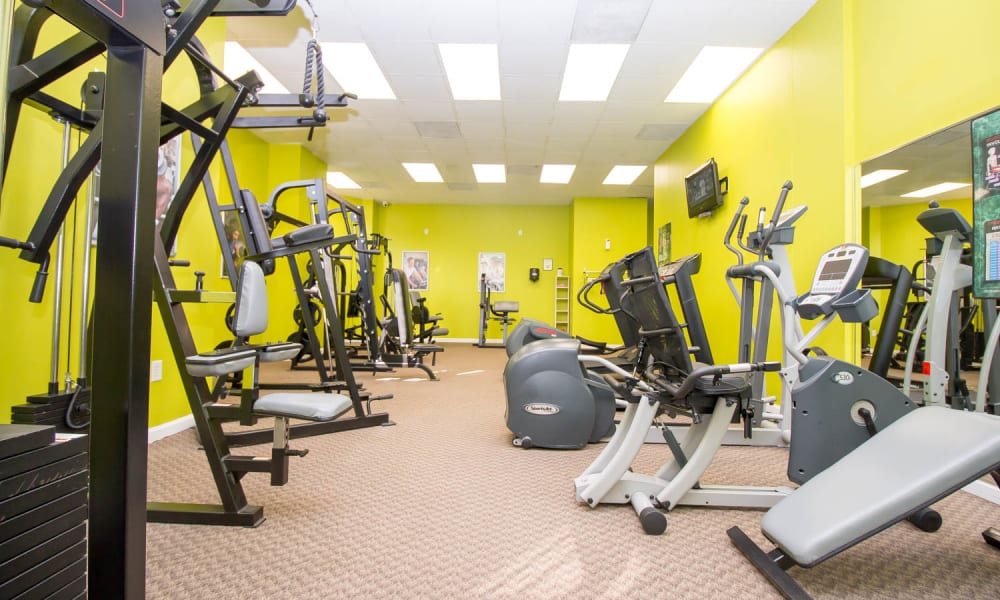 Fitness center at River Park Tower Apartment Homes in Newport News, Virginia