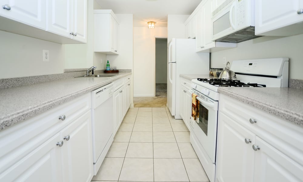 Kitchen hallway at The Horizons at Franklin Lakes Apartment Homes in Franklin Lakes, NJ
