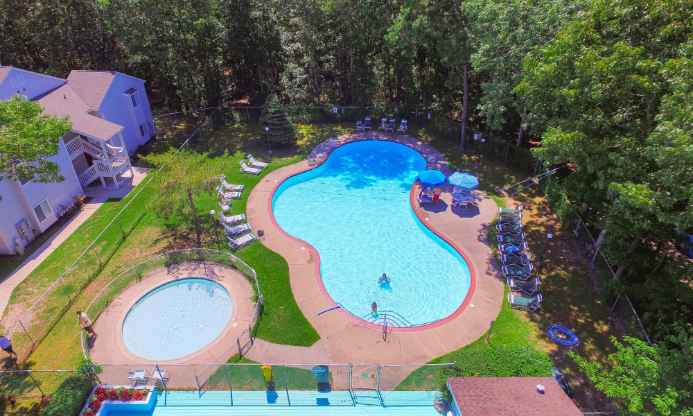 Swimming pool panoramic view at The Landings Apartment Homes in Absecon, New Jersey