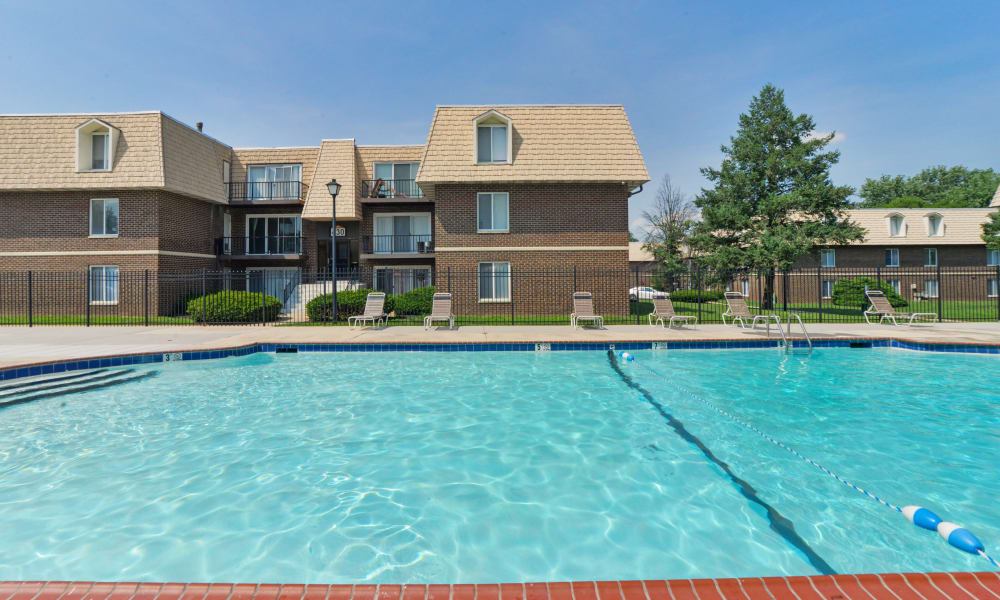 Swimming pool at Country Village Apartment Homes in Dover, Delaware.