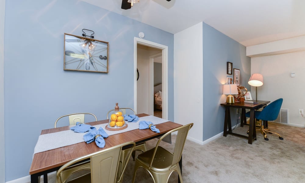 Model dining room at Country Village Apartment Homes in Dover, Delaware.