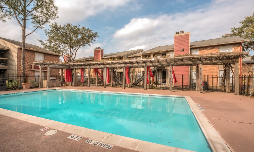 Sparkling pool at Rock Creek Apartments