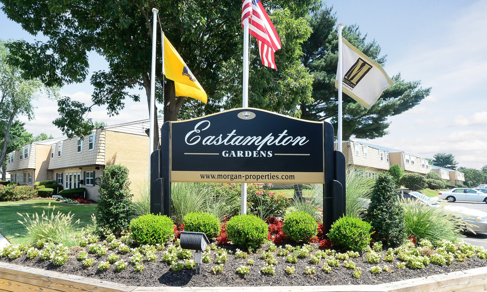Main sign at Eastampton Gardens Apartment Homes in Eastampton, NJ