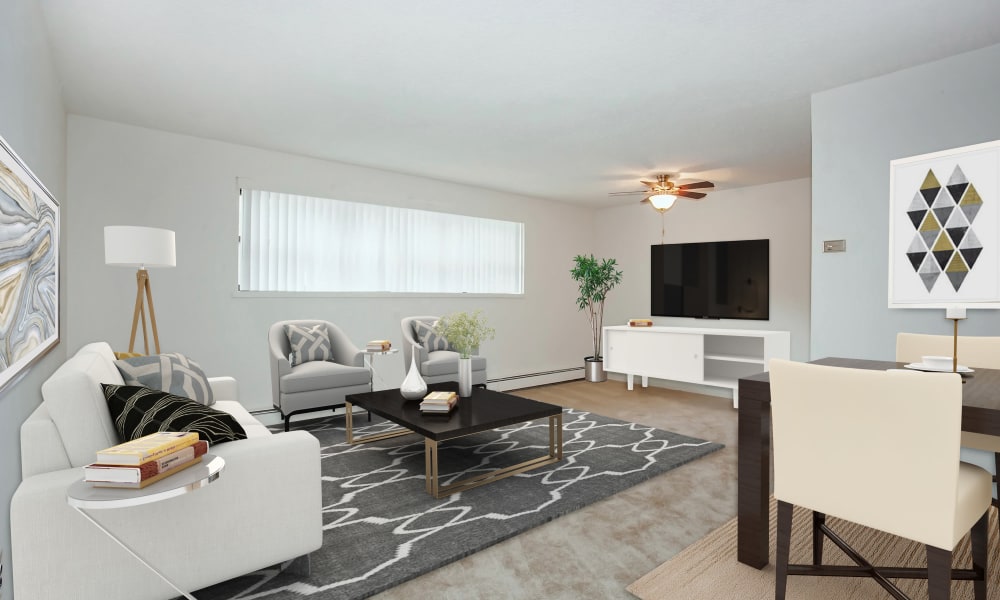 Spacious Living Room at Lexington House Apartment Homes in Cherry Hill, New Jersey