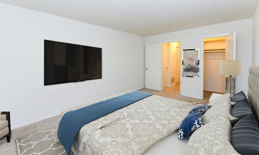 Cozy bedroom at apartments in Mt. Arlington, New Jersey