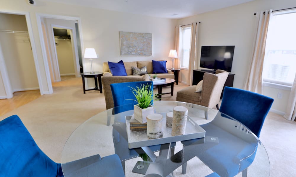 Model Living Room at The Apartments at Diamond Ridge in Baltimore, Maryland
