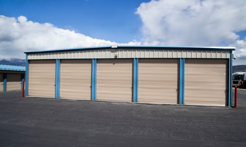 Exterior drive up units at self storage facility in Heber City, Utah
