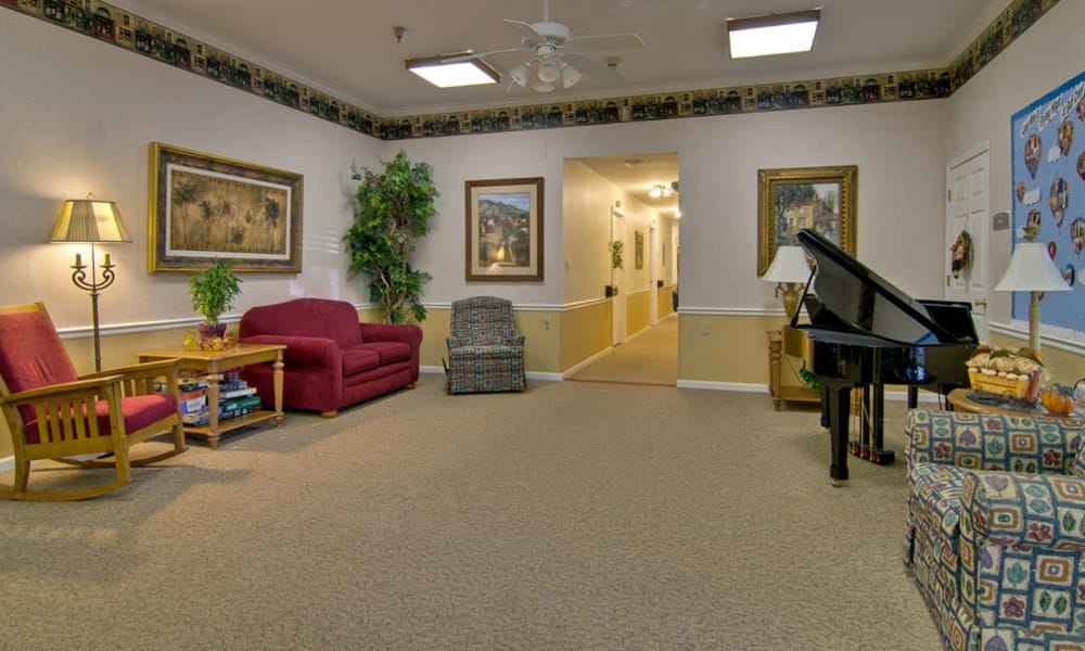 Music room at Bluff Creek Terrace Senior Living in Columbia, Missouri