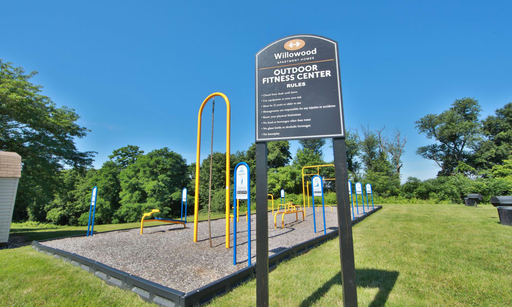 Outdoor Fitness Area at Willowood Apartment Homes in Westminster, Maryland