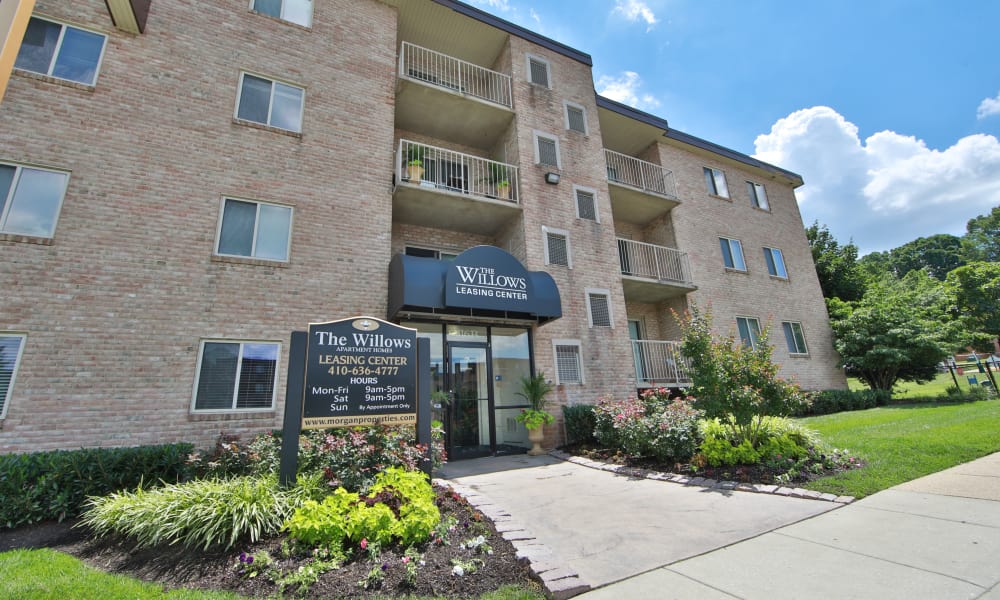 Exterior of The Willows Apartment Homes in Glen Burnie, Maryland