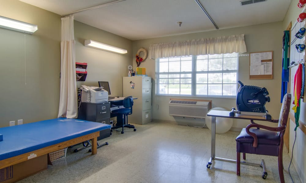 Rehabilitation room at Moran Manor in Moran, KS