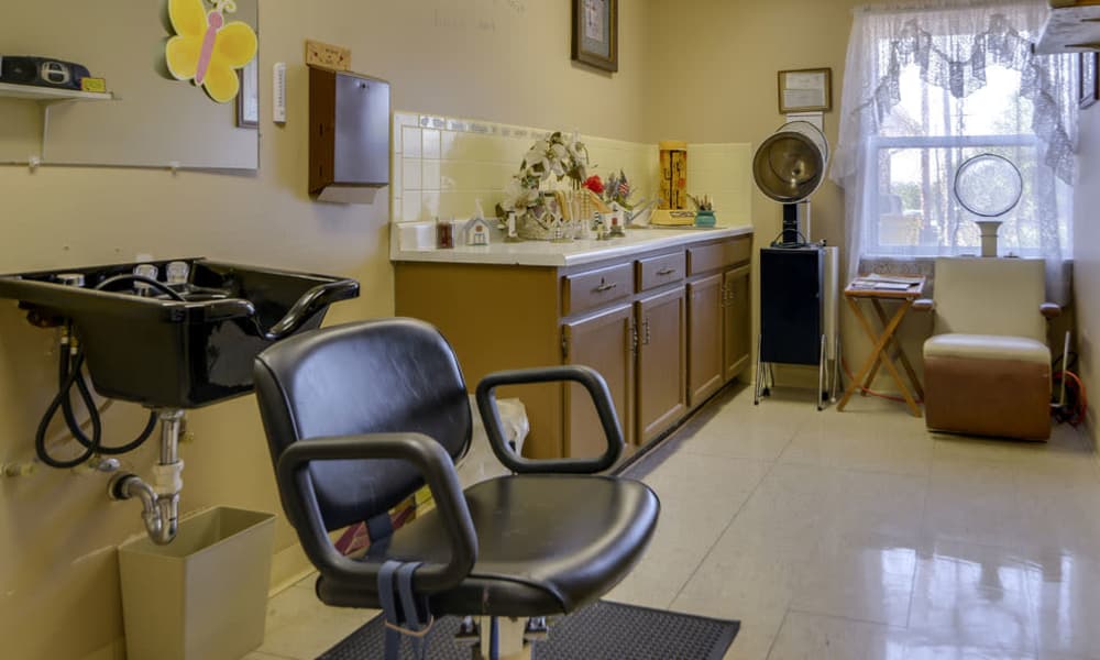 On-site hair salon at Pleasant Valley in Sedan, Kansas