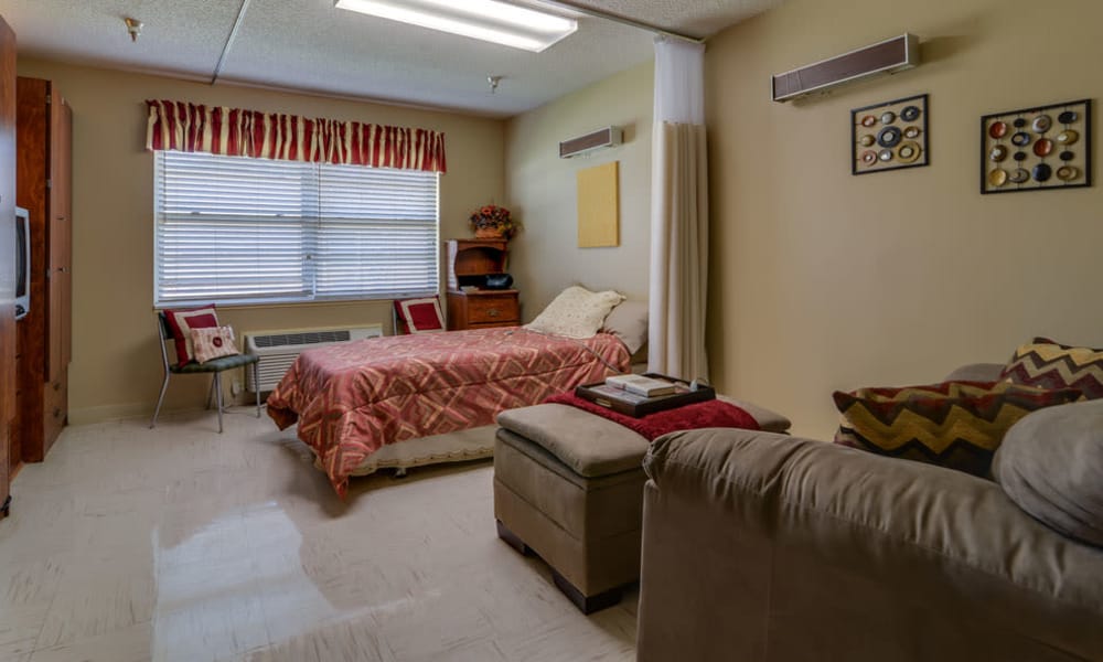 Single bedroom floor plan at Pleasant Valley in Sedan, Kansas