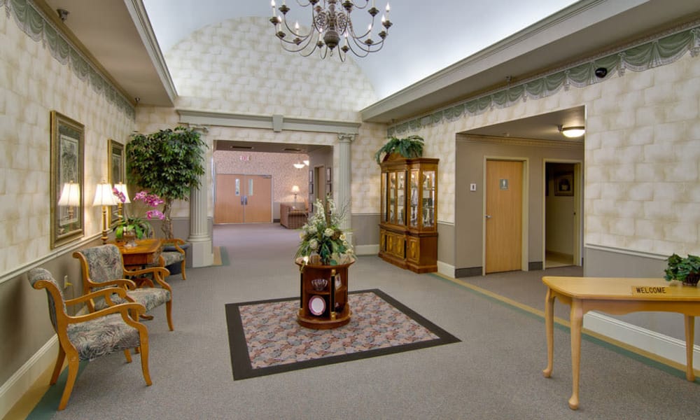 Lobby at the entrance of Cypress Point in Dexter, Missouri